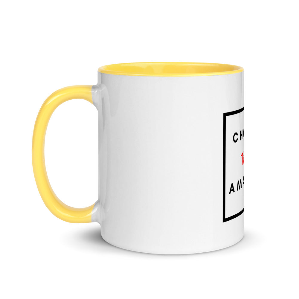 Choose To Be Amazing Mug with Color Inside - Inspirational Expressions