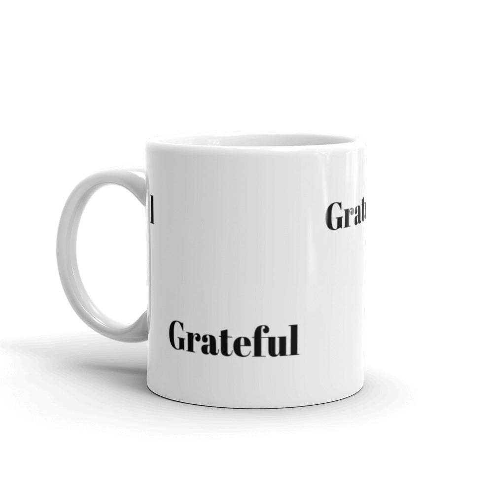 Grateful White Glossy Mug - Inspirational Expressions