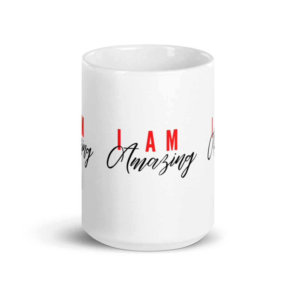 I AM AMAZING Glossy Mug - Inspirational Expressions