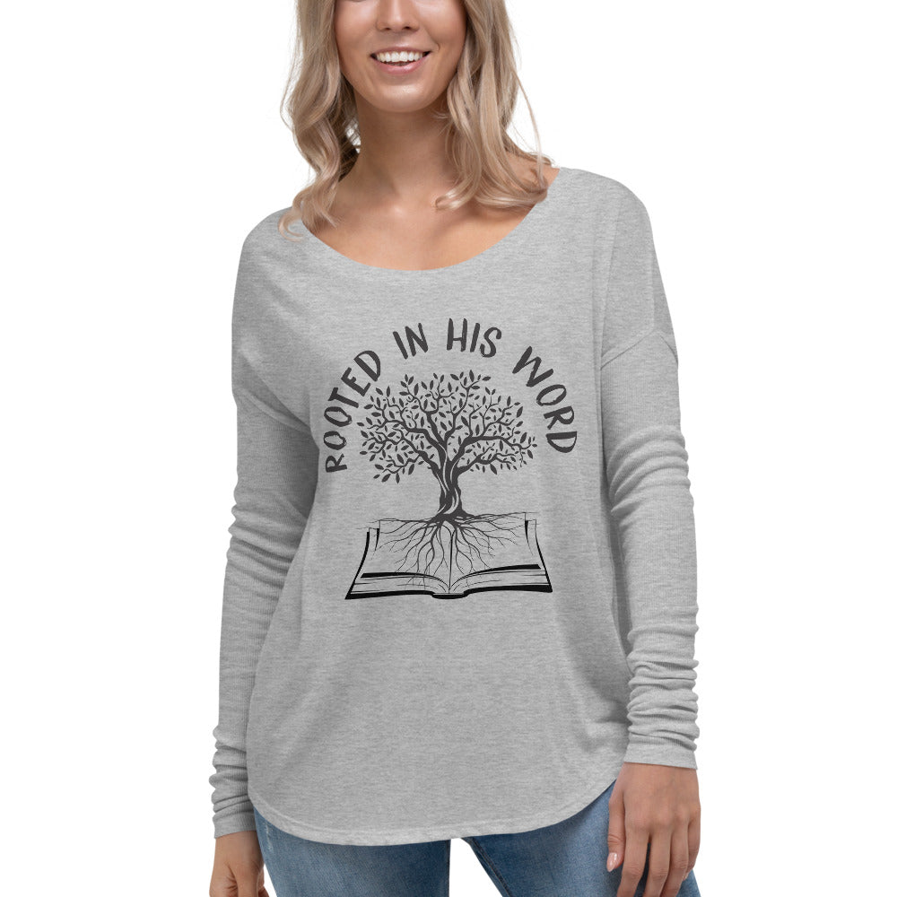 Rooted In His Word Long Sleeve Tee - Inspirational Expressions