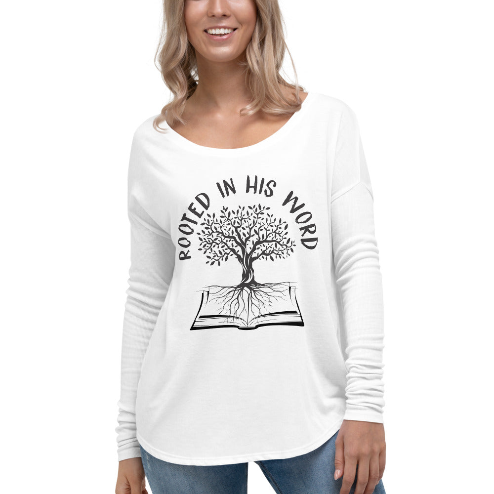 Rooted In His Word Long Sleeve Tee - Inspirational Expressions
