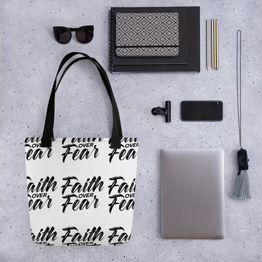 Faith Over Fear Tote Bag - Inspirational Expressions 