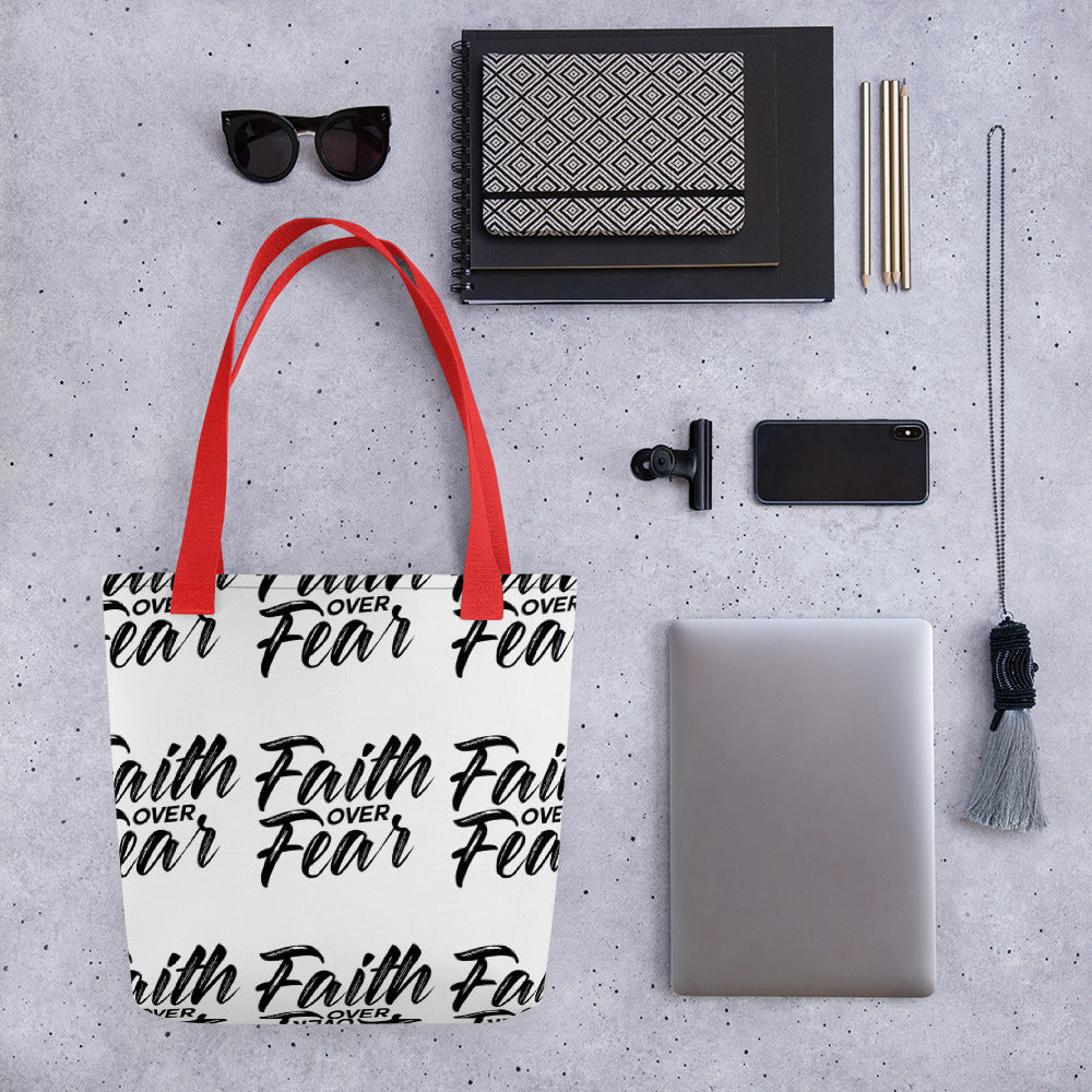 Faith Over Fear Tote Bag - Inspirational Expressions 