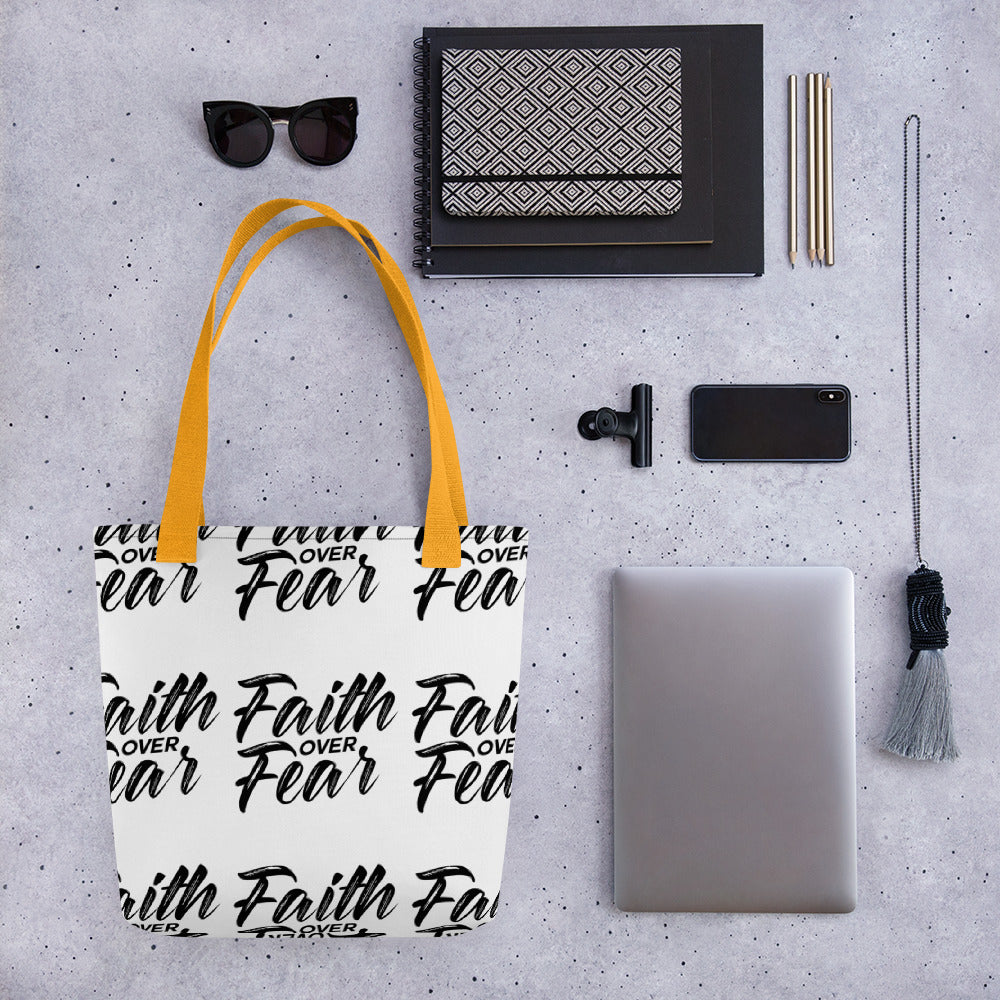 Faith Over Fear Tote Bag - Inspirational Expressions 