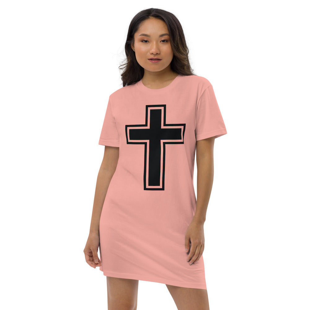 Cross Black  T-shirt Dress - Inspirational Expressions 