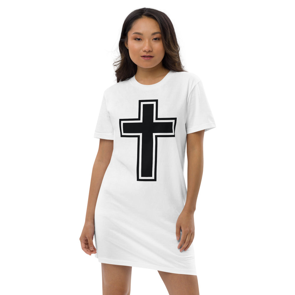 Cross Black  T-shirt Dress - Inspirational Expressions 