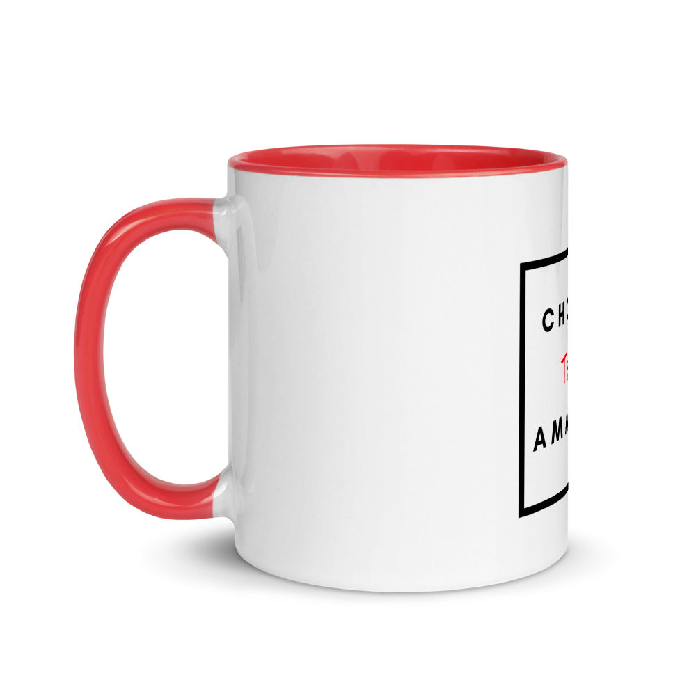 Choose To Be Amazing Mug with Color Inside - Inspirational Expressions 