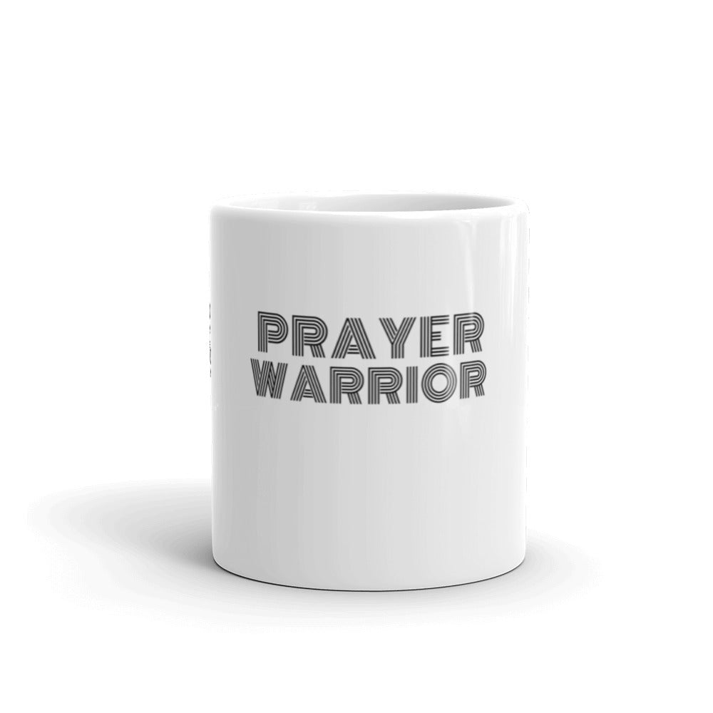 Prayer Warrior White Glossy White Mug - Inspirational Expressions 