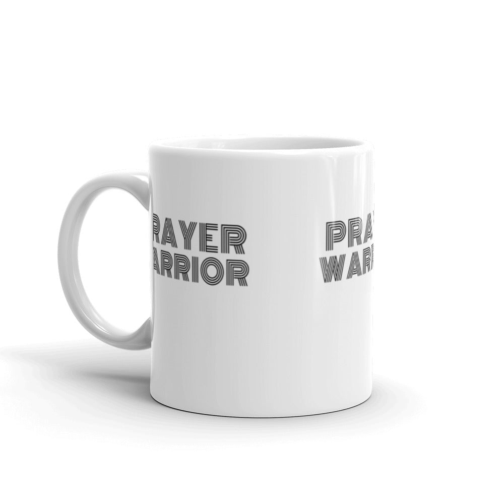 Prayer Warrior White Glossy White Mug - Inspirational Expressions 