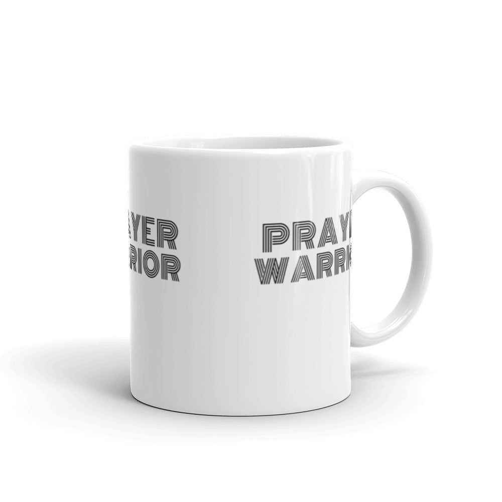 Prayer Warrior White Glossy White Mug - Inspirational Expressions 