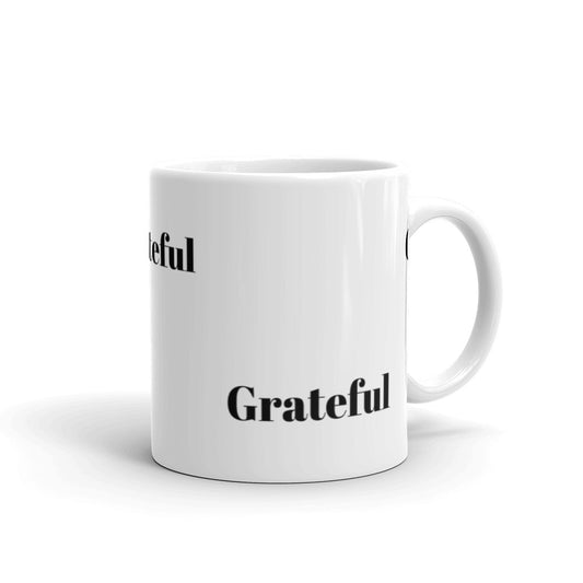 Grateful White Glossy Mug - Inspirational Expressions 