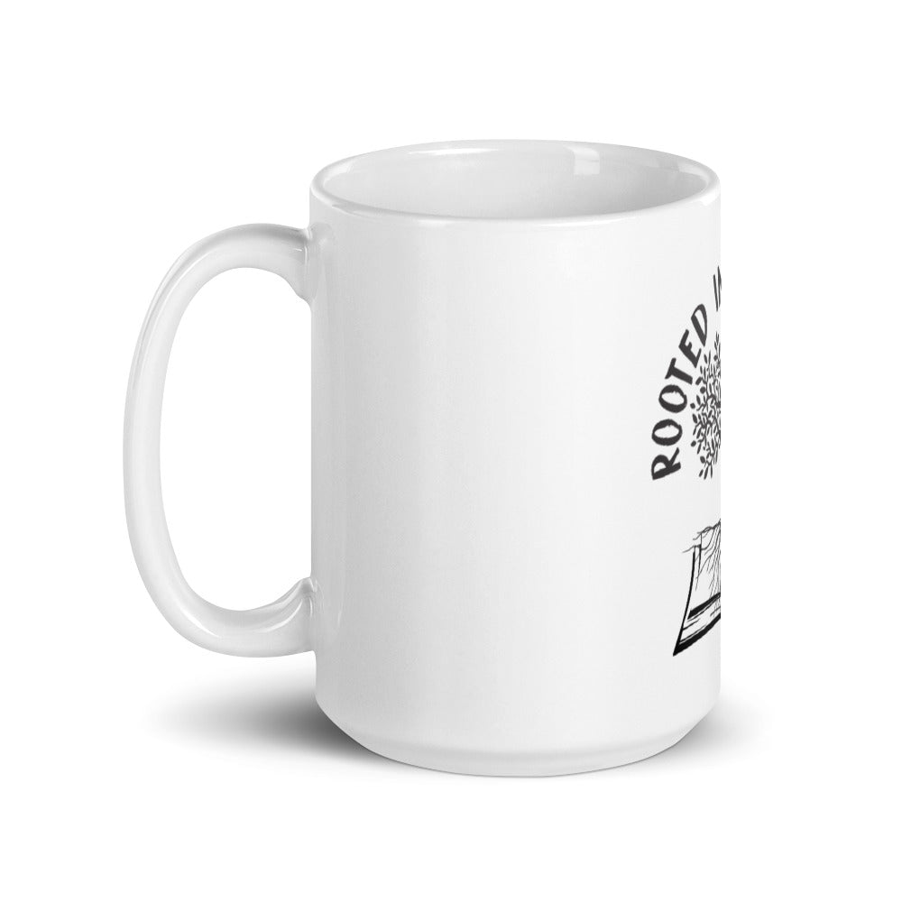 Rooted In His Word White GLOSSY mug - Inspirational Expressions 