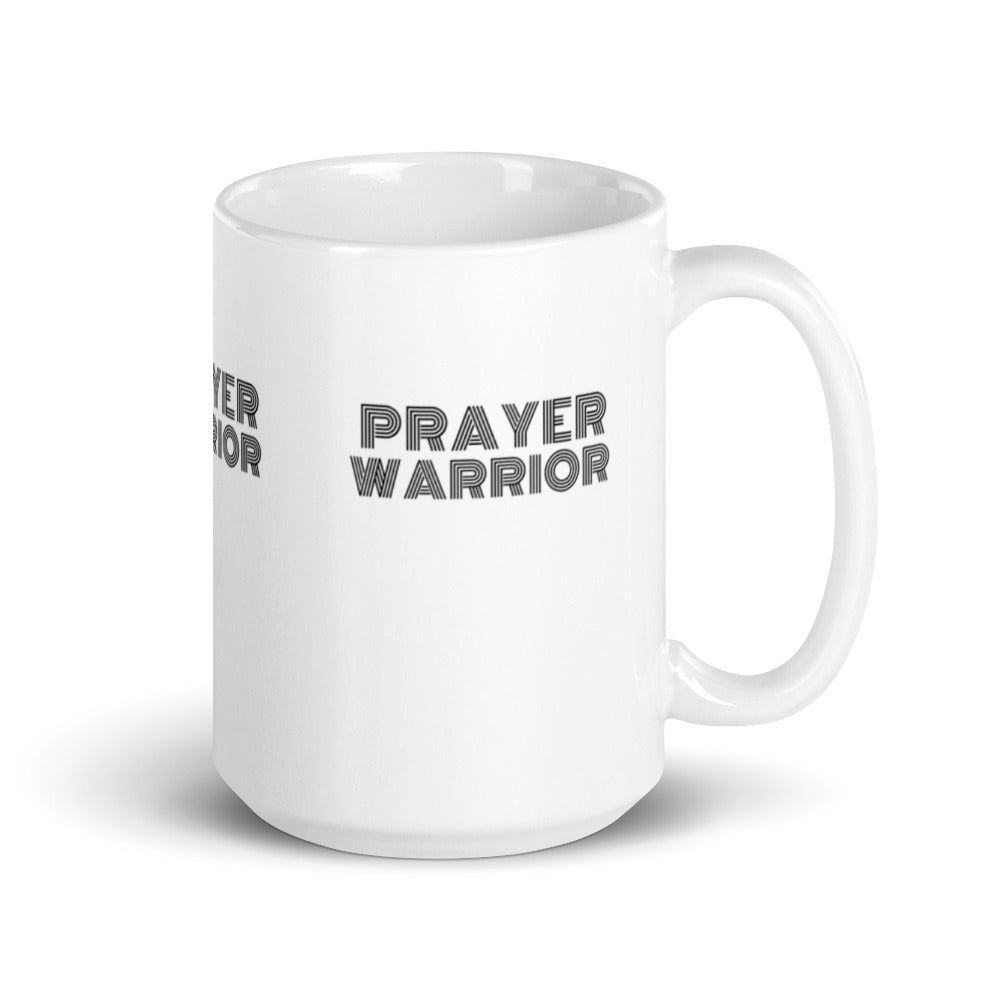 Prayer Warrior White Glossy White Mug - Inspirational Expressions 